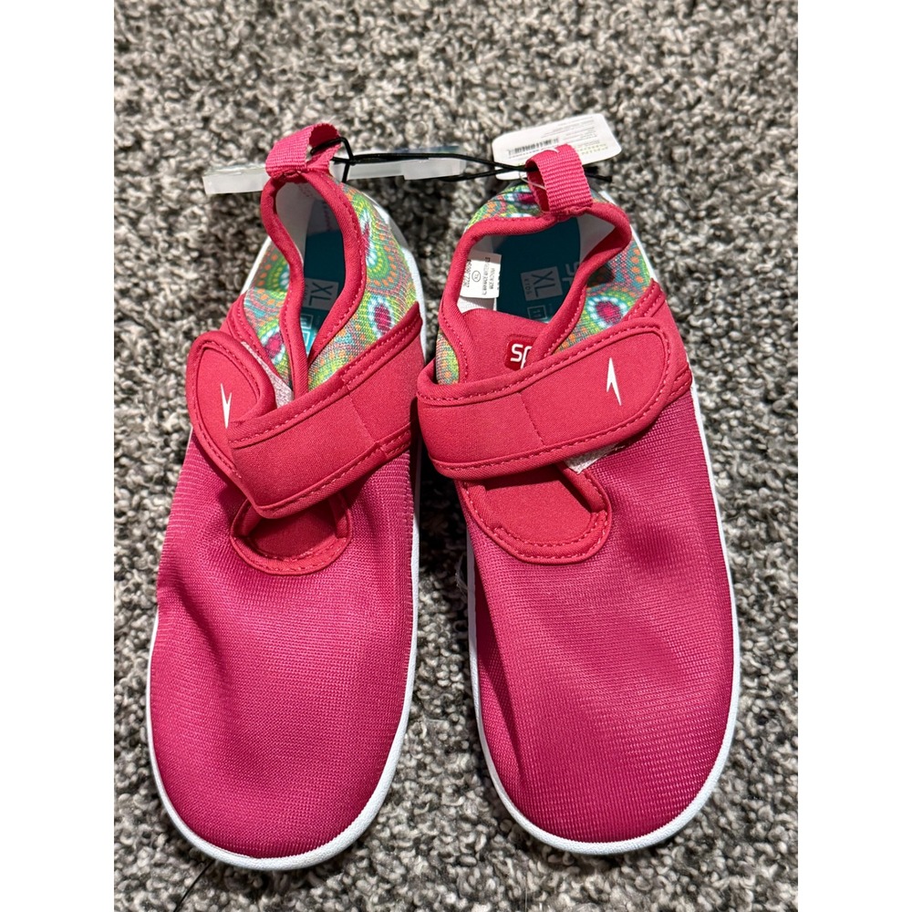 Speedo Girls Printed Shore Explore Surfwalker Water Shoes Pink Green XL 11-12